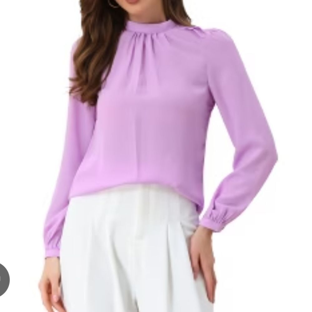 Soteer Purple Lavender Sheer Blouse XL